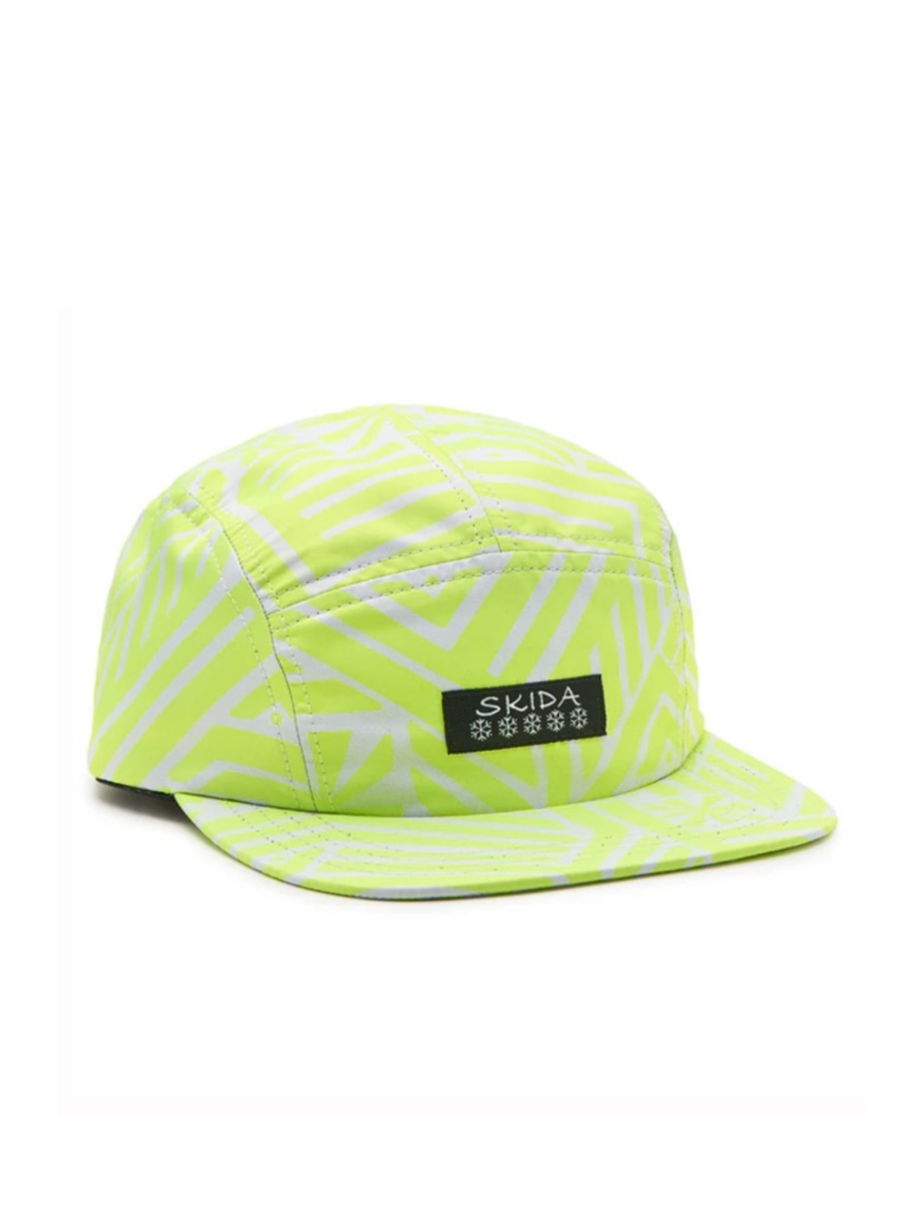 Skida Neon Yellow Reflective Pattern 5-Panel Hat